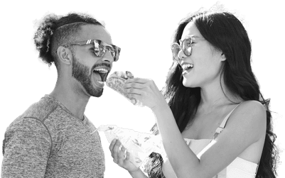 girl feeding guy